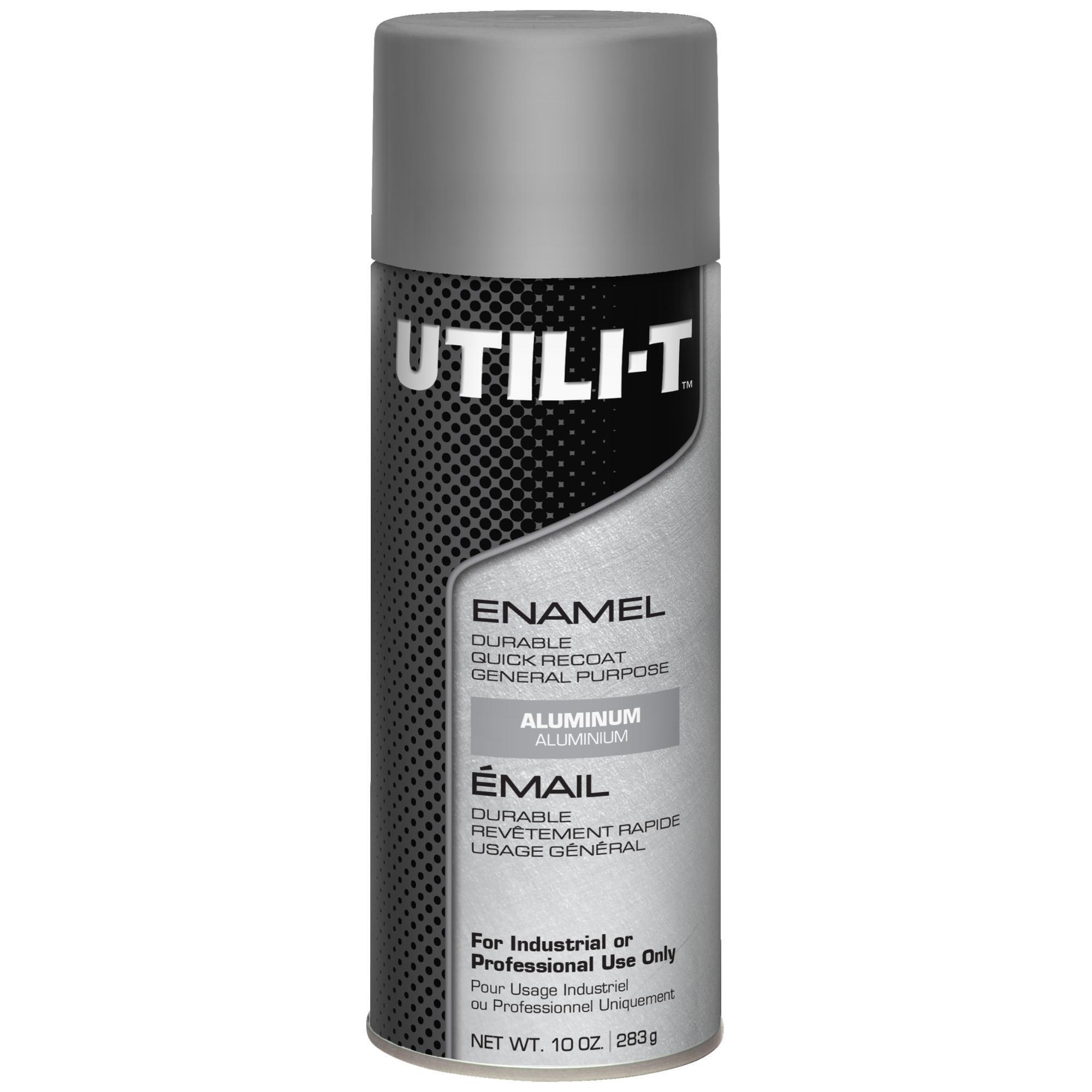 UTILI-T General Purpose Enamel Spray Paint, Aluminum, 10 Oz. Cans, 6PK, Model# 387396DS